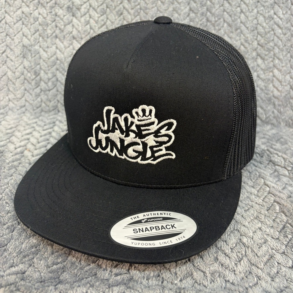 Yupoong The Classics Jakes Jungle Snapback Trucker Hat Black Mesh Cap 0798